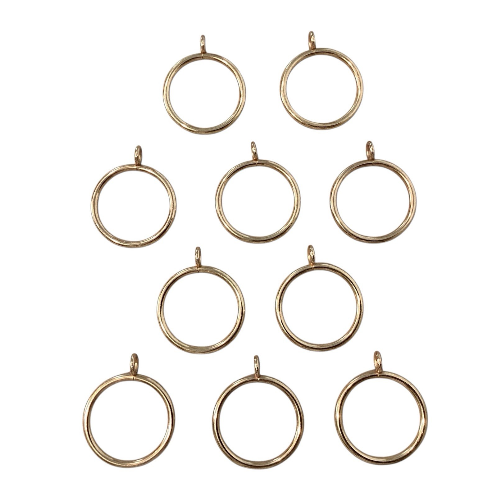 20 Gold Drapery Rings 1.5” Eyelet AKA Pin-On or Grommet Curtain New Metal Large