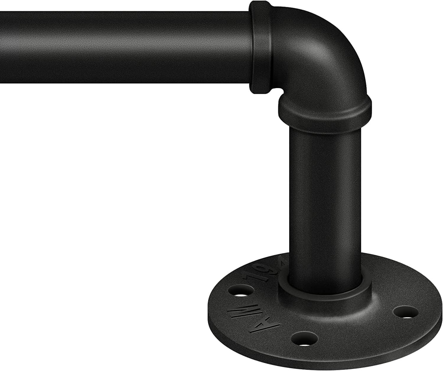 Curtain Rods for Windows 32-72″ Industrial 1 Inch Curtain Rod Wrap Around BLACK