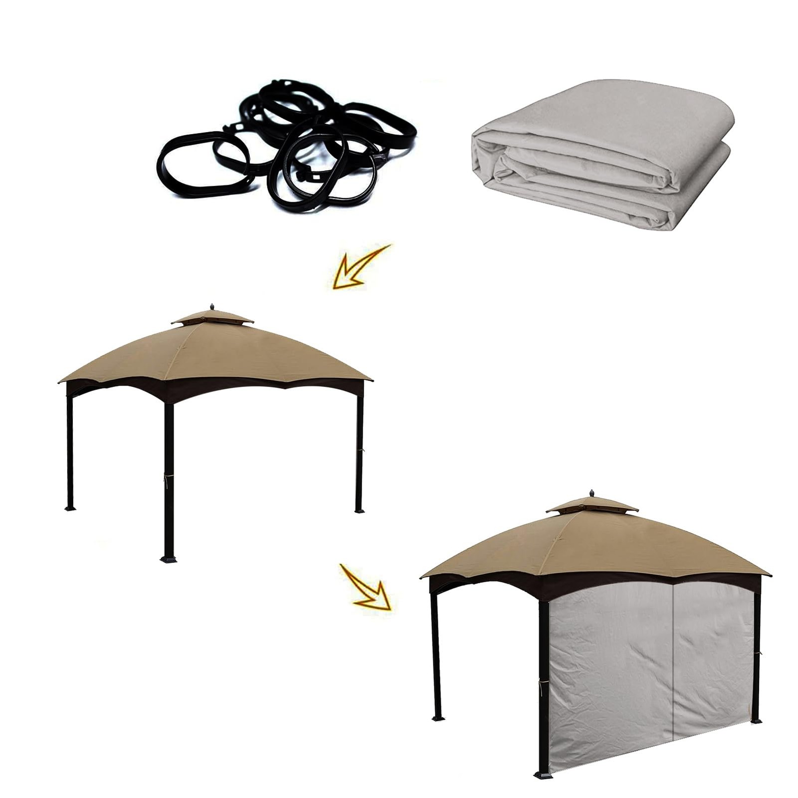 Gazebo Universal Replacement Privacy Curtain – Hugline 10′ x 12′ Gazebo Side …