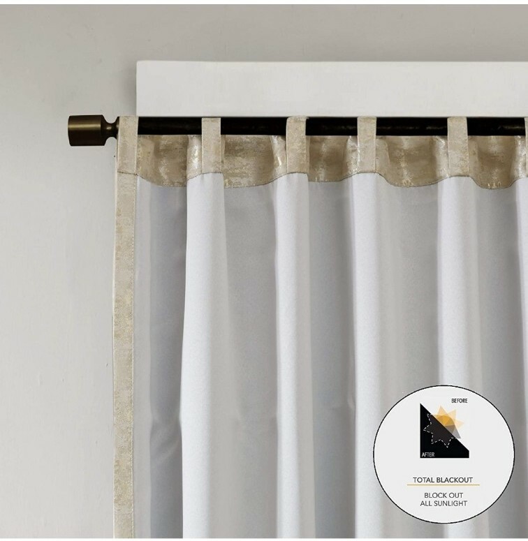 SUN SMART Window Room Darkening Panel, Emmer 50″ x 95″ Tan color
