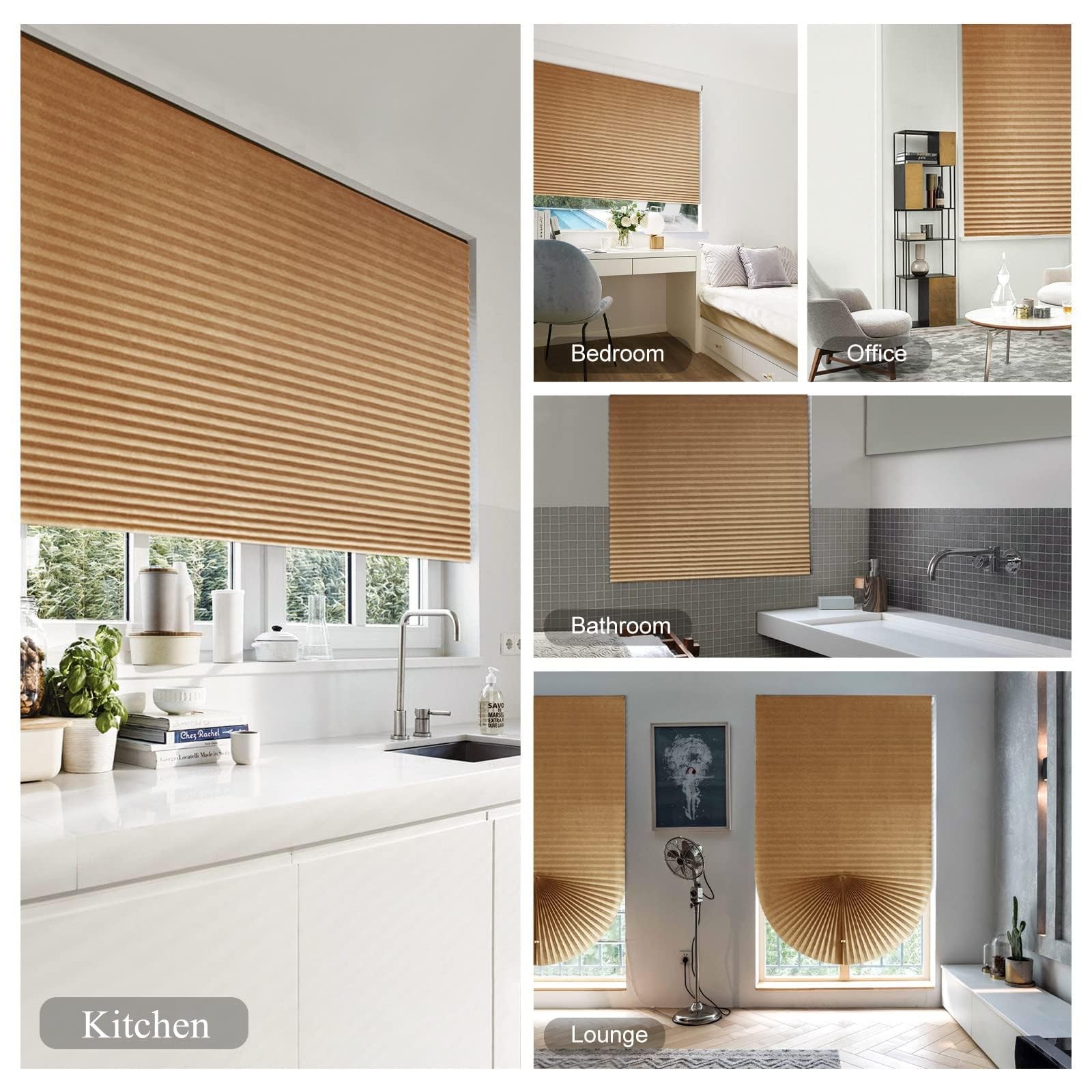 Cordless Blackout Blinds No Drill Stick on Windows Temporary Shades