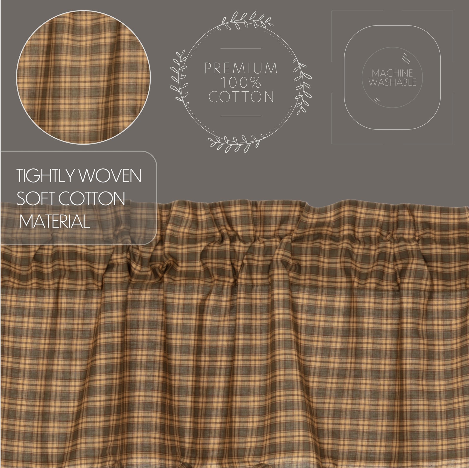 Cedar Ridge Cedar Green Set (2 Prairie Swag 36×18 ; 2 Tier 36×36) VHC Brands