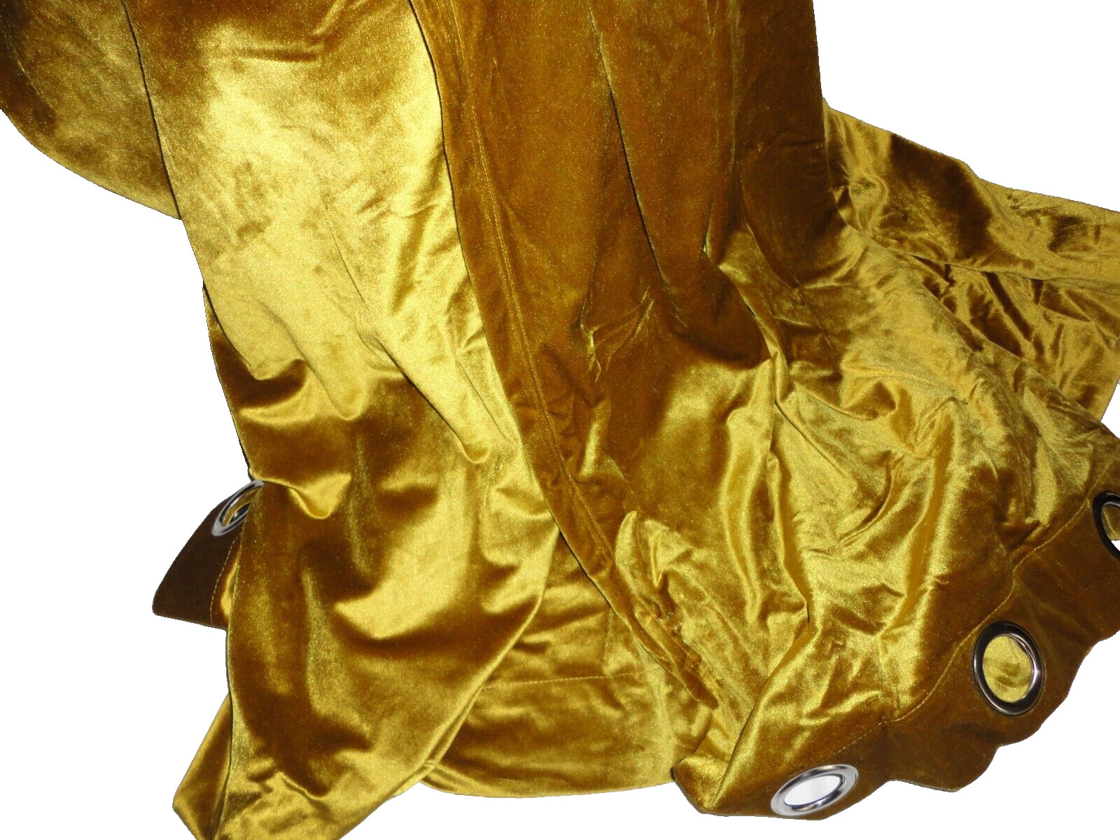 CHERRY HOME WARM LIQUID GOLD VELVET GROMMET (2) DRAPERY PANELS 51X96