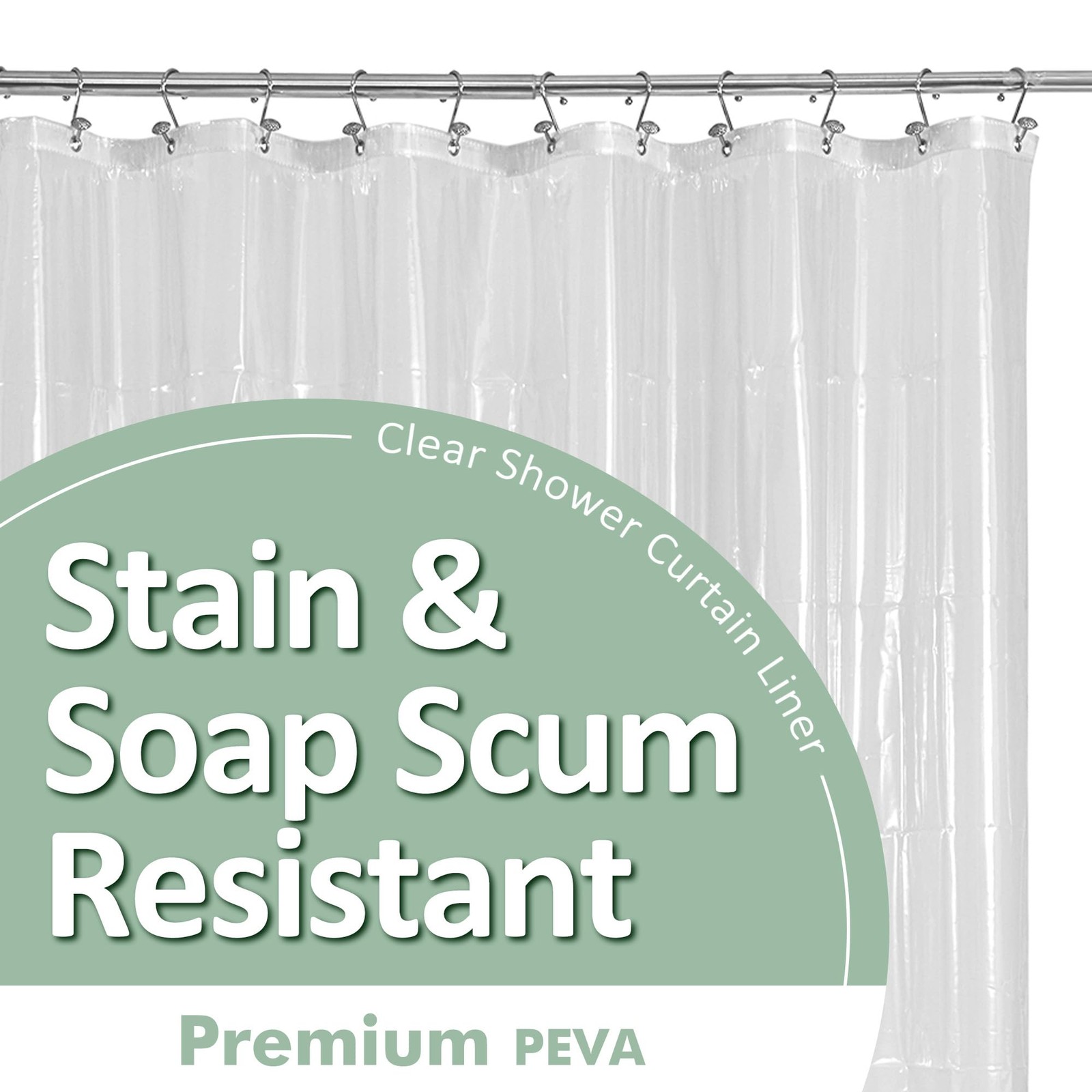 Barossa Design Plastic Shower Liner Clear 72″W x 72″L (Pack of 1), 1a.