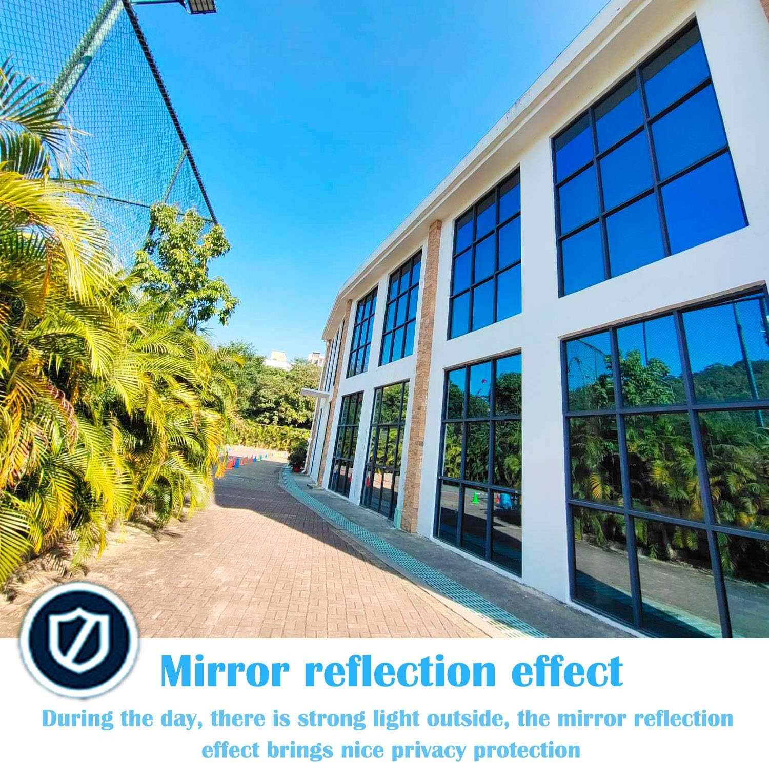 Niviy One Way Privacy Window Film Daytime Mirror Effect Reflective Window Tint f