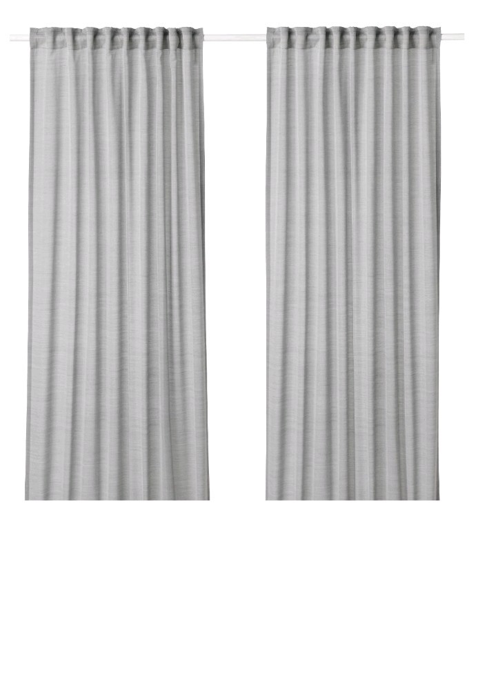 IKEA HILJA Curtains 1 Pair Gray w/ Heading Tape 57 x 98 1/2” 403.907.33 –