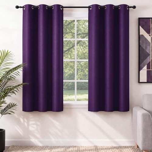 Blackout Curtain for Bedroom 63 inch 42″W x 63″L (Pack of 1) Royal Purple