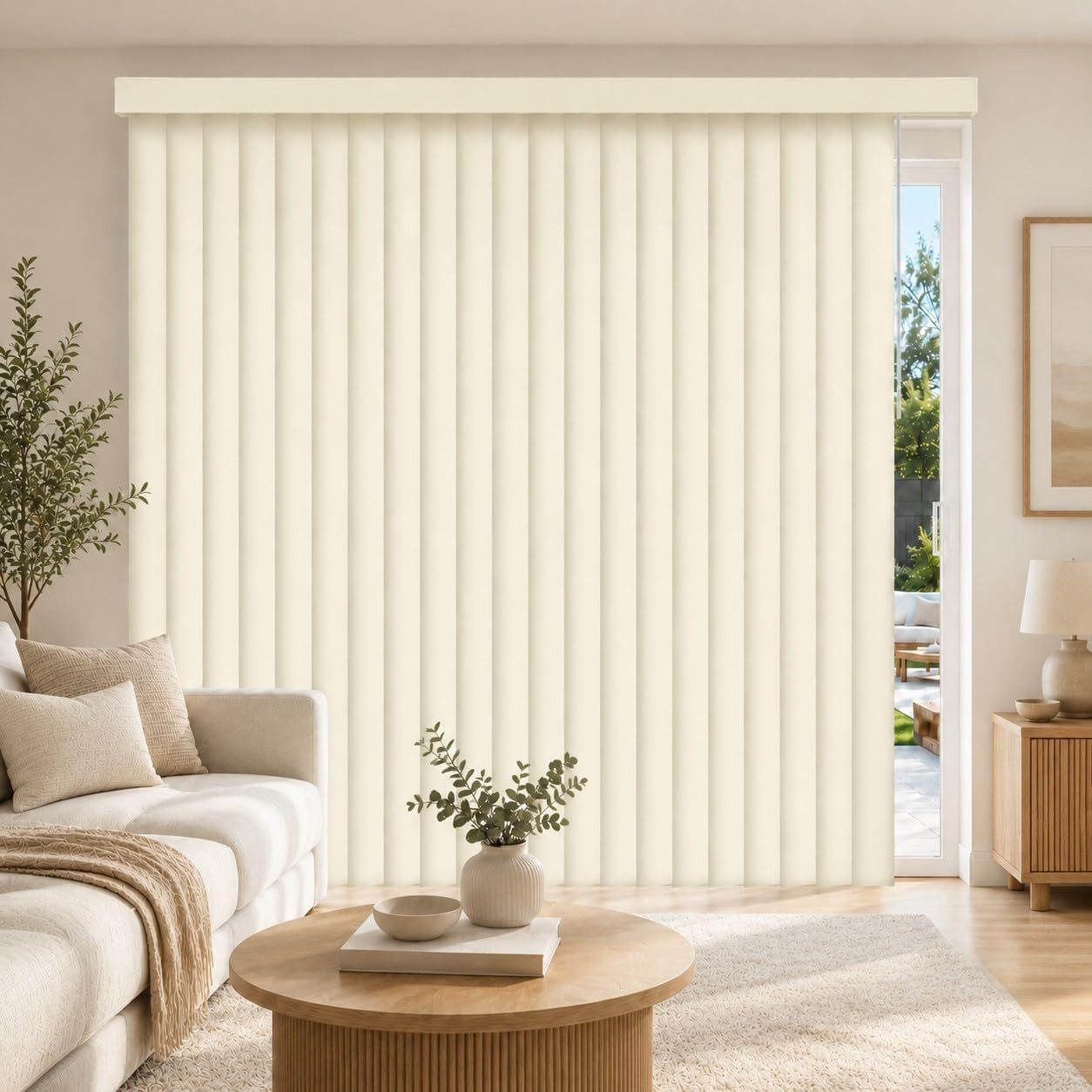 Vertical Blinds for Sliding Glass Doors & Patio Doors, Oxford Alabaster (Vinyl),