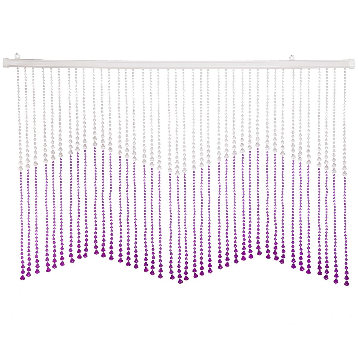 Beautiful Acrylic Beaded Valance Curtain for Window Doorway Room Divider -Purple