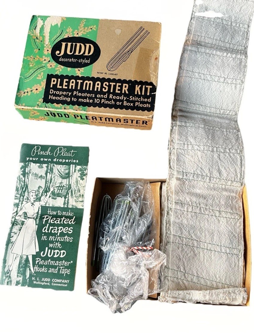 Vintage Judd Drapery Pleater Kit Curtain Pleating Tool w Hooks Sewing Notion