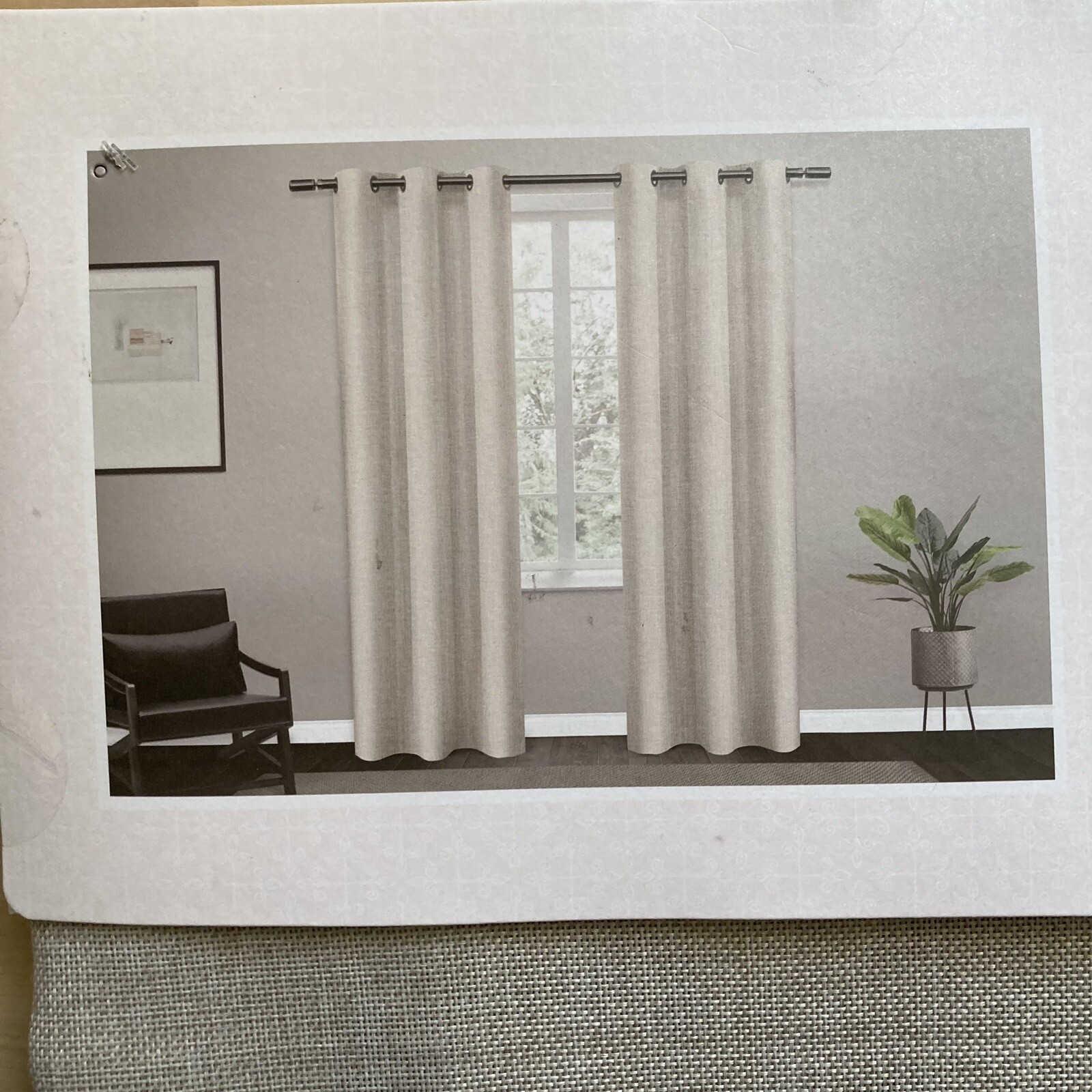 Design Décor Linen Crossweave Curtains Grommet Panels 38”x96″ Set of 2