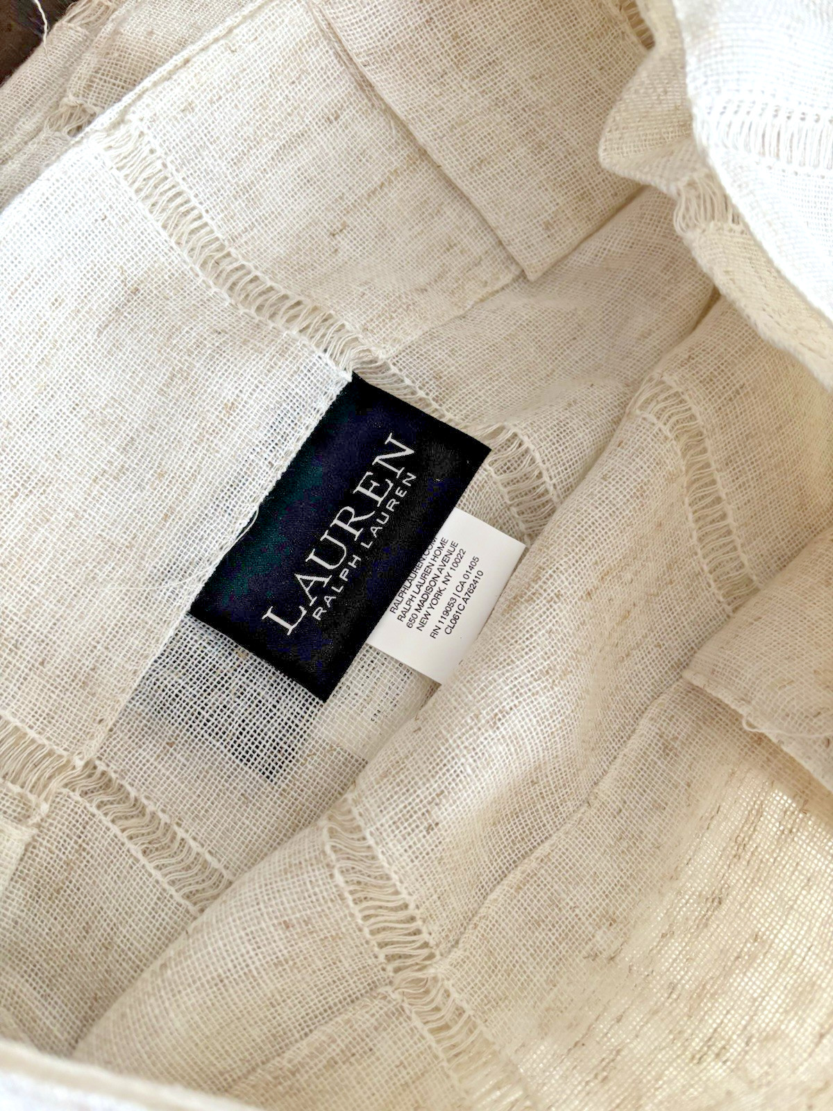 New Ralph Lauren Window Curtains 2 Panels Beige 54 x 96 Linen Hamilton Back Tab