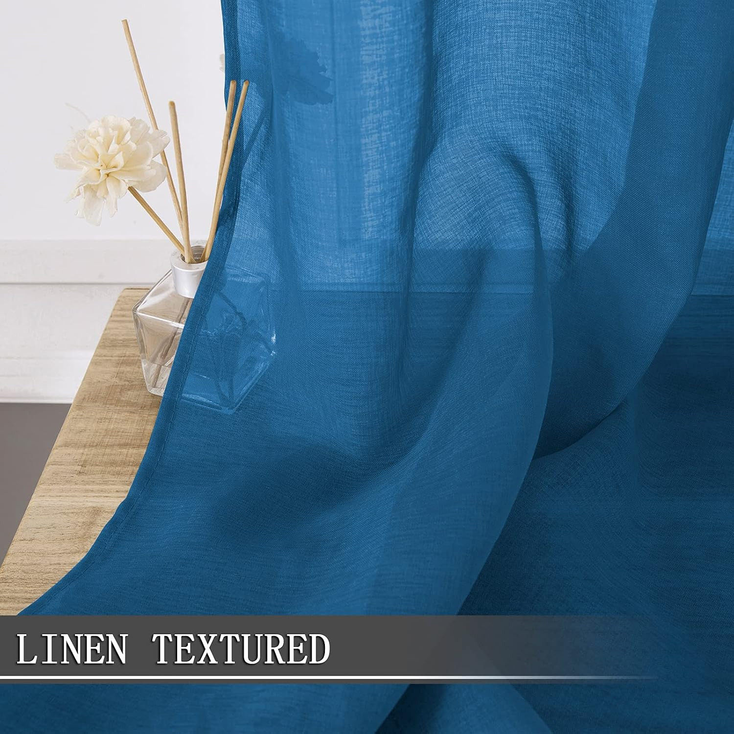 Sheer Curtains Living Room Linen Textured Curtain Sheers Light Filtering Voile R