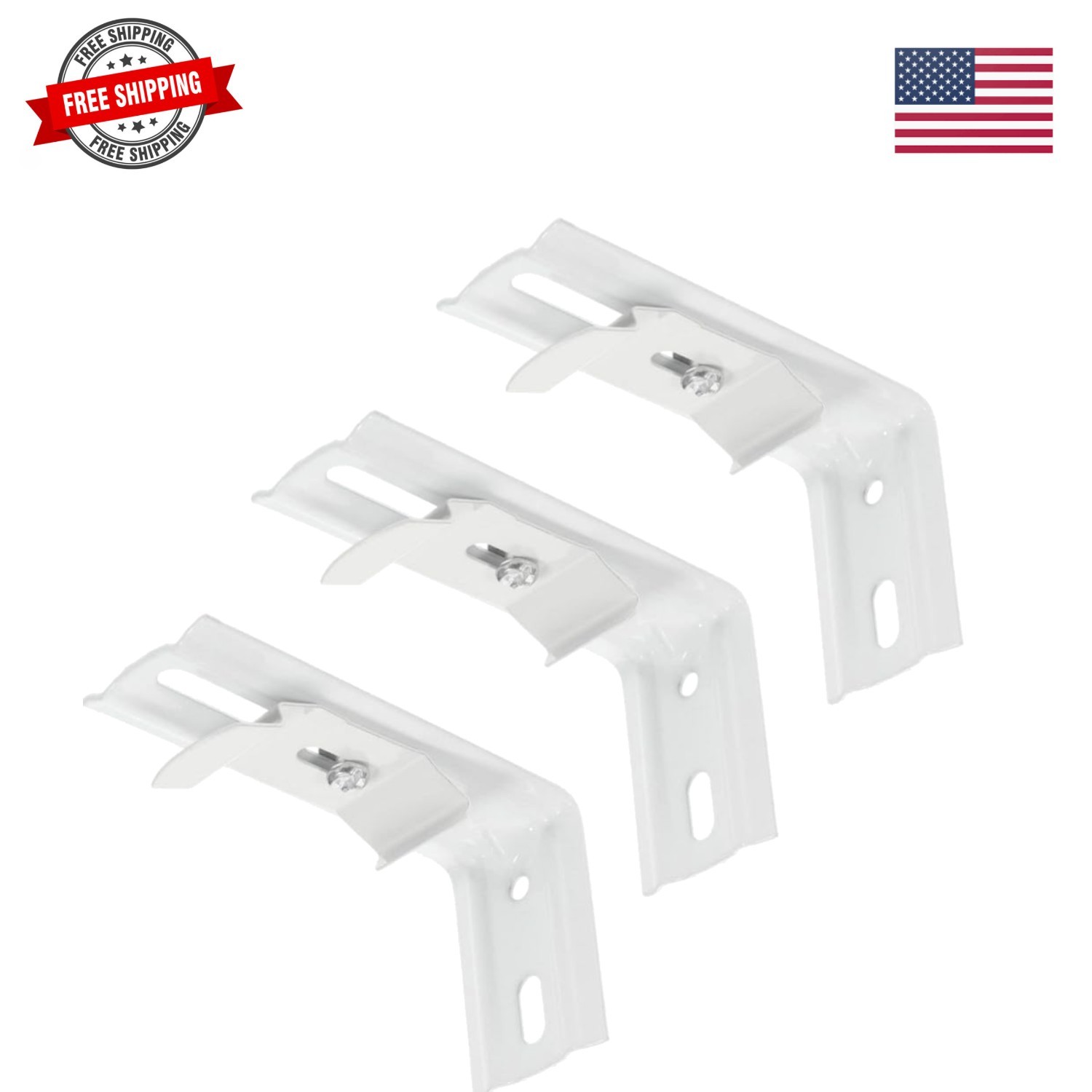 L Bracket 3pcs 4″ Length White Color for Vertical Blinds with Headrail Width …