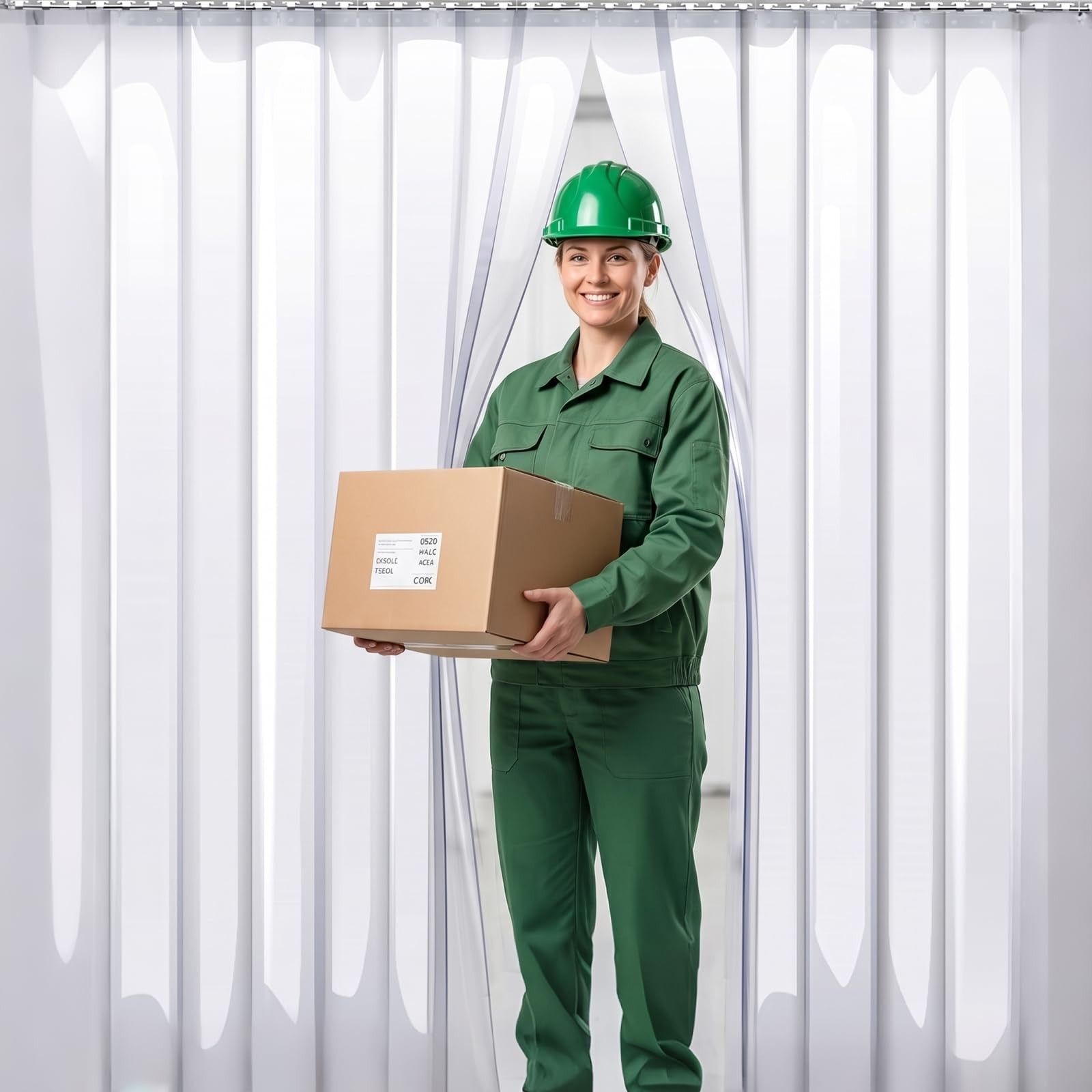 Heavy-Duty Clear PVC Strip Door Curtain 36×84″ Waterproof for Cooler, Freezer, G