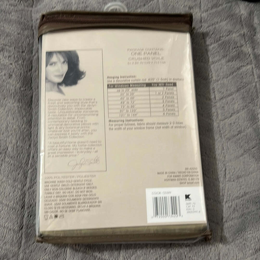 Jaclyn Smith Today One Panel Crushed Voile, Celery, New