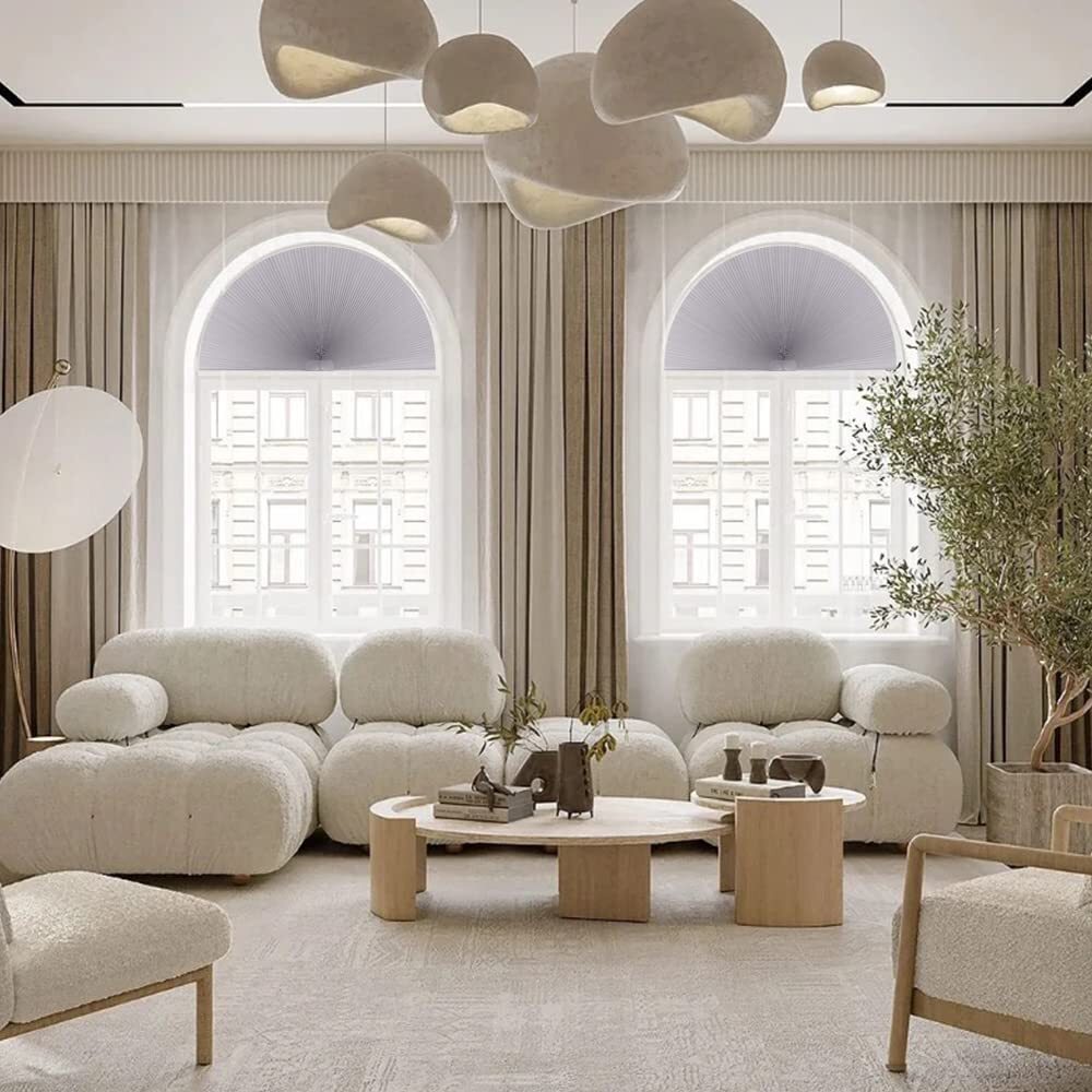 LUCKUP Arch Window Shades Light Filtering/Blackout Semi Circular Cellular Blinds