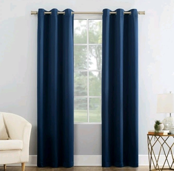 Mainstays Grommet Top Blackout Curtain Panel, 1 Panel, Blue, 40″ W x 84″ L