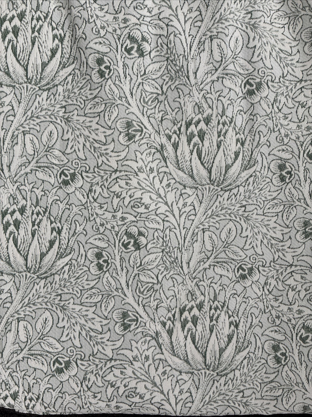 New Morris & Co Artichoke Green 2 x 37″ x 84″ Ivory Room Darkening Curtains
