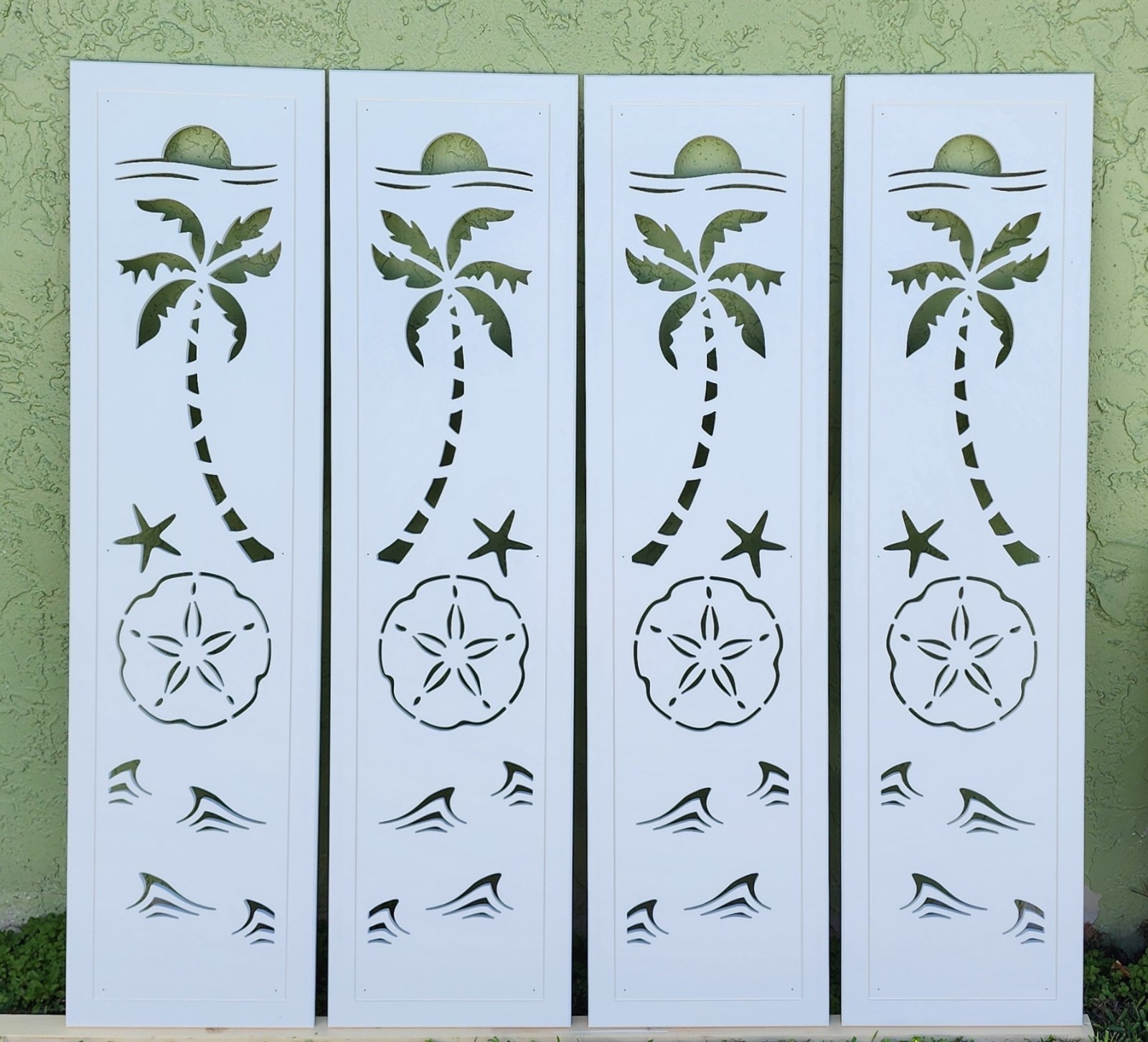 Decorative Window Shutters, Sand Dollar Design, Sold in Pair of 2 shutters