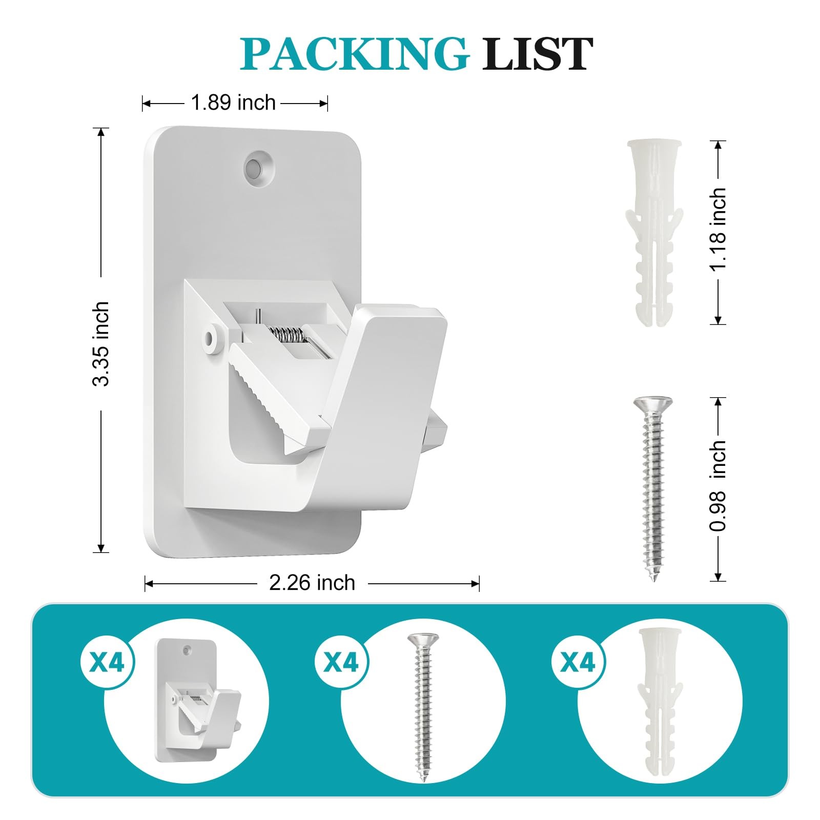 Adhesive No Drill Curtain Rod Brackets – Heavy Duty 30LB Holders for Bathroom…