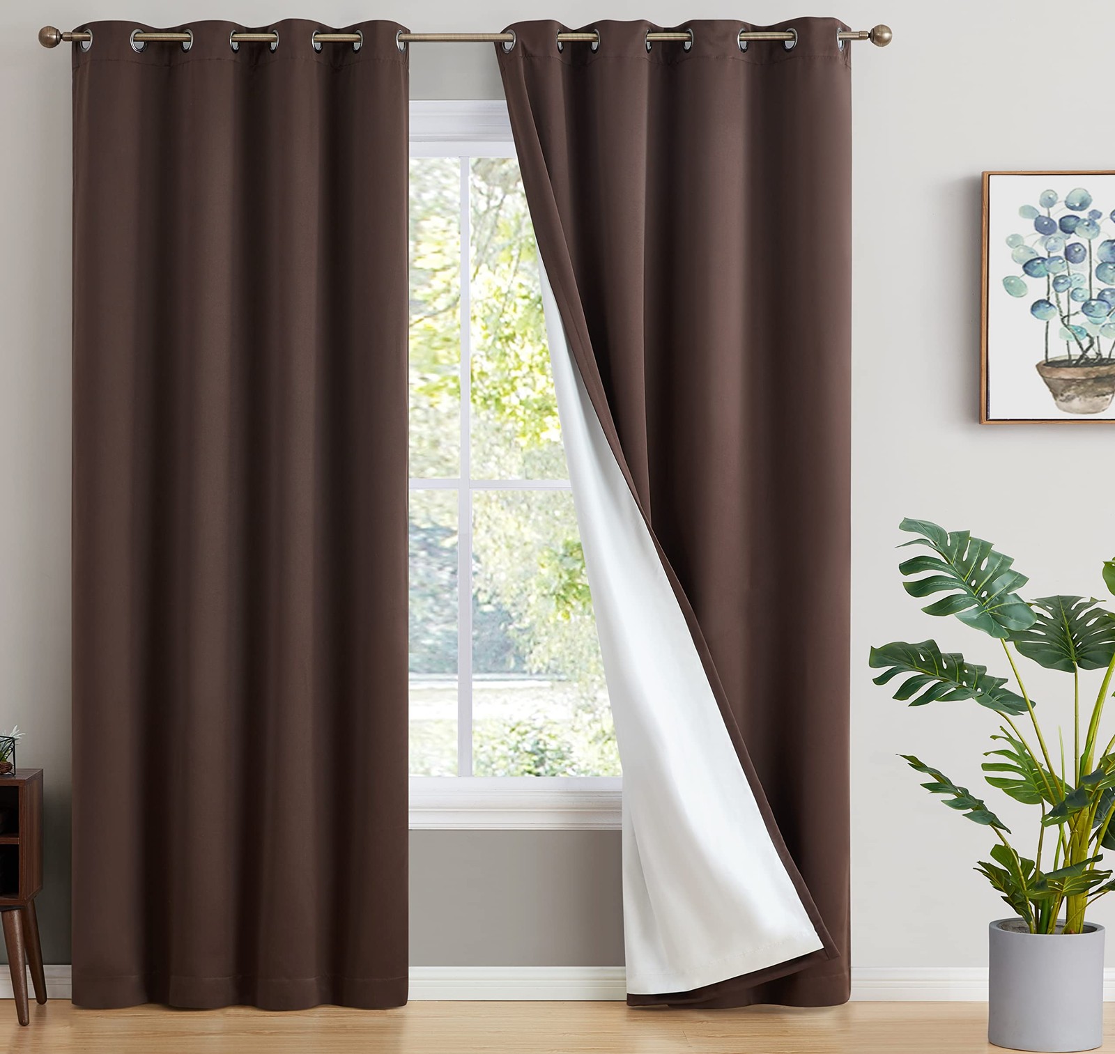 Hlc.Me Dakota 100 Complete Blackout Lined Drapery Double Layer Thermal