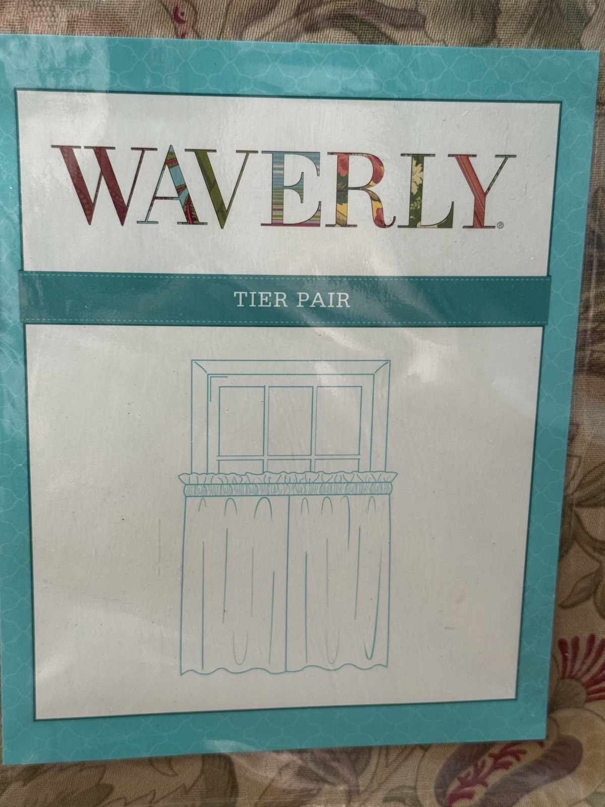 Waverly Imperial Dress Antique Tiers (1 Pair) Curtains L52″Wx24”L New Old Stock