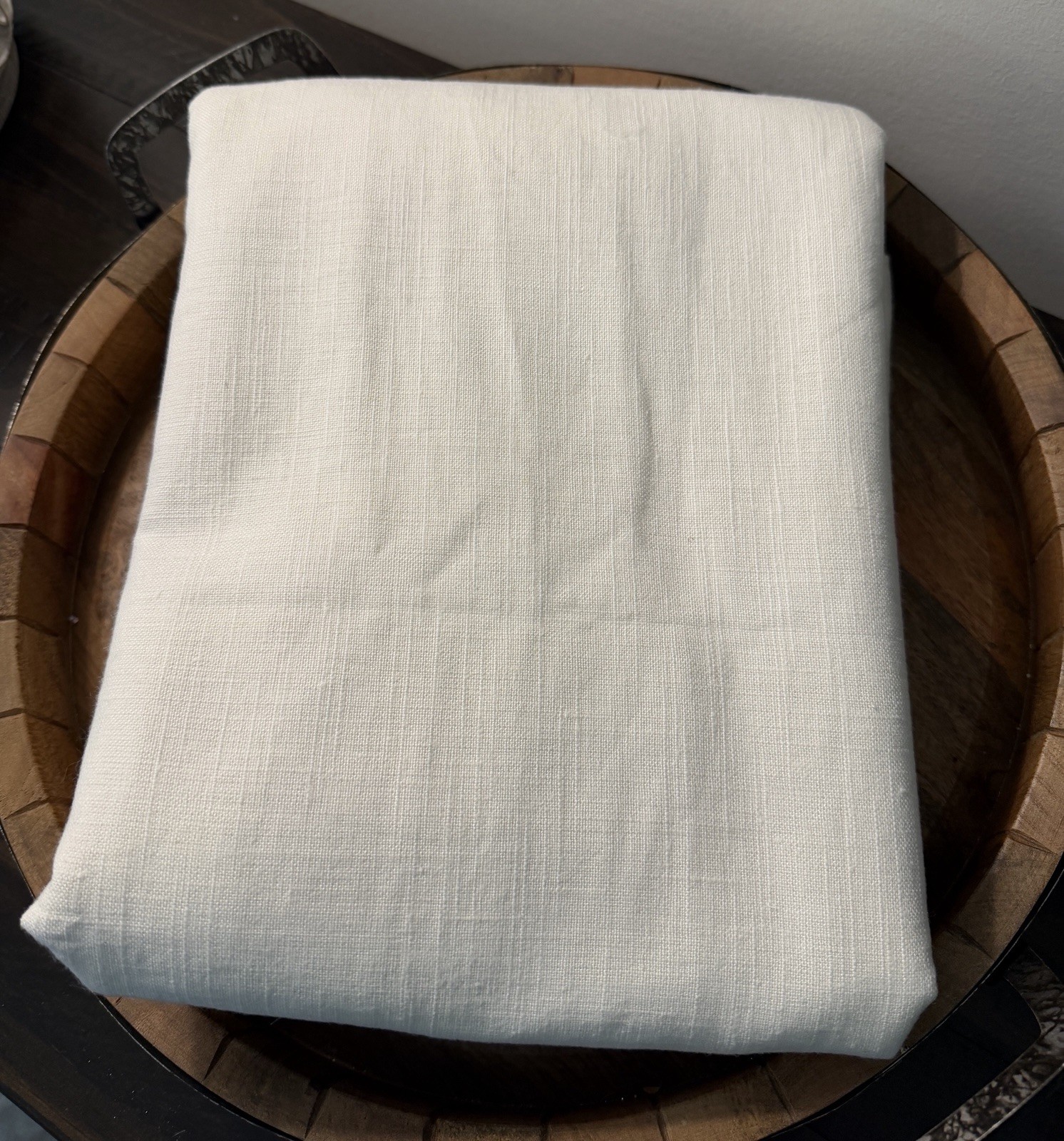 Pottery Barn Emery Linen Cotton Lined Curtain Drape Panel White 50x 96