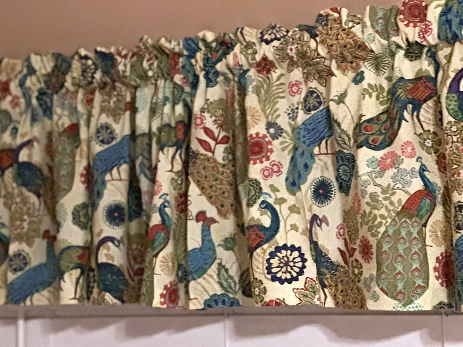 Peacock Bird Flower Multicolour Window Curtain Valance