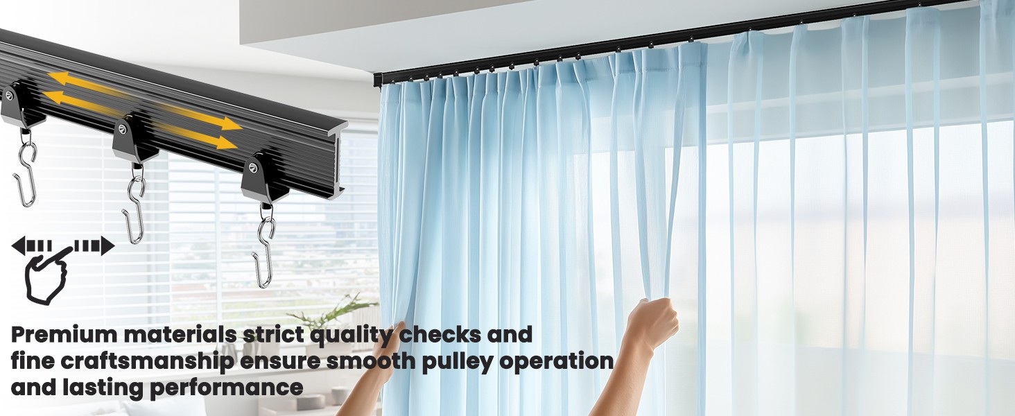 Flexible Ceiling Curtain Track Ceiling Mount, Curved Curtain Rod, Sliding