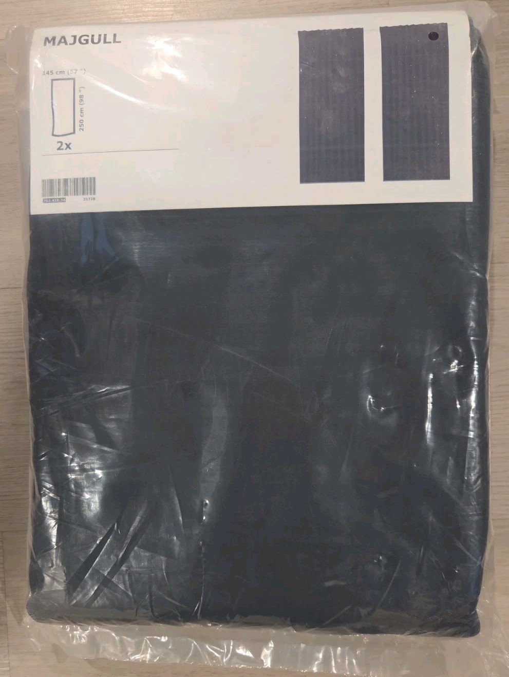 Ikea Majgull Black Out Curtains Panels 1 Pair 57×98″ New – Black