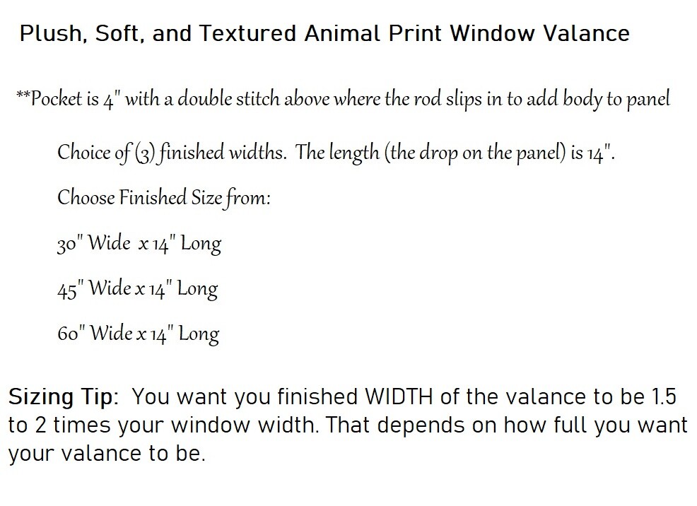 Animal Print Window Valance Zebra Leopard Cow Print Giraffe Western Safari