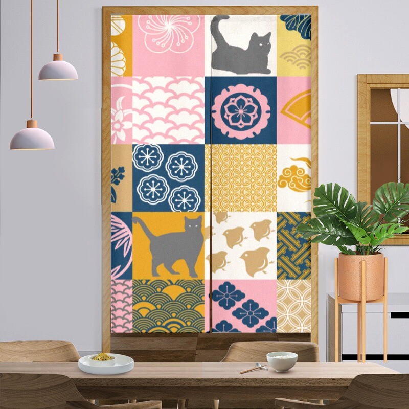 Japanese Noren Door Curtain Tapestry Room Divider Doorway Banner Hanging Drape