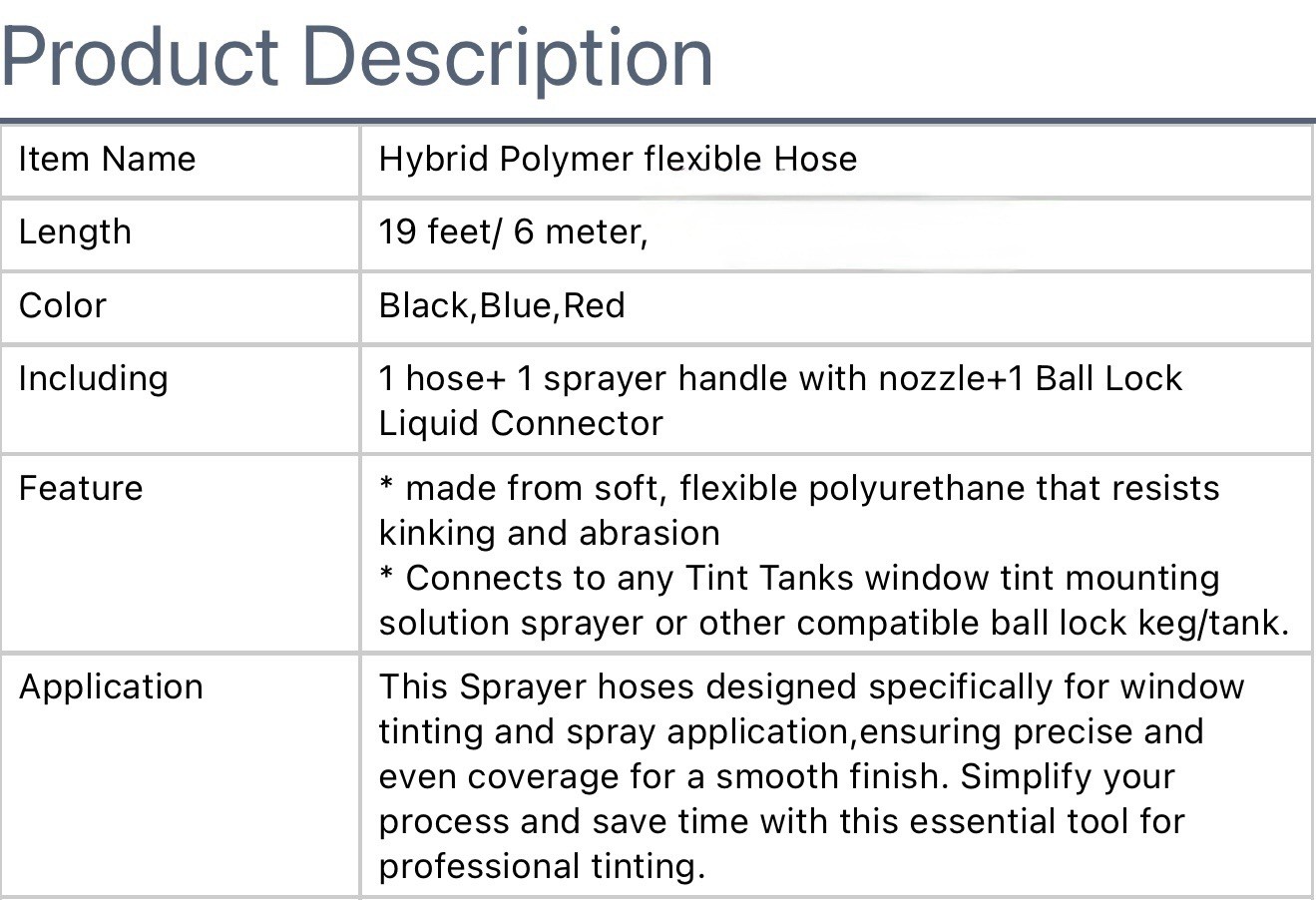 19ft Keg Hose for Window Tinting – With Adjustable Nozzle