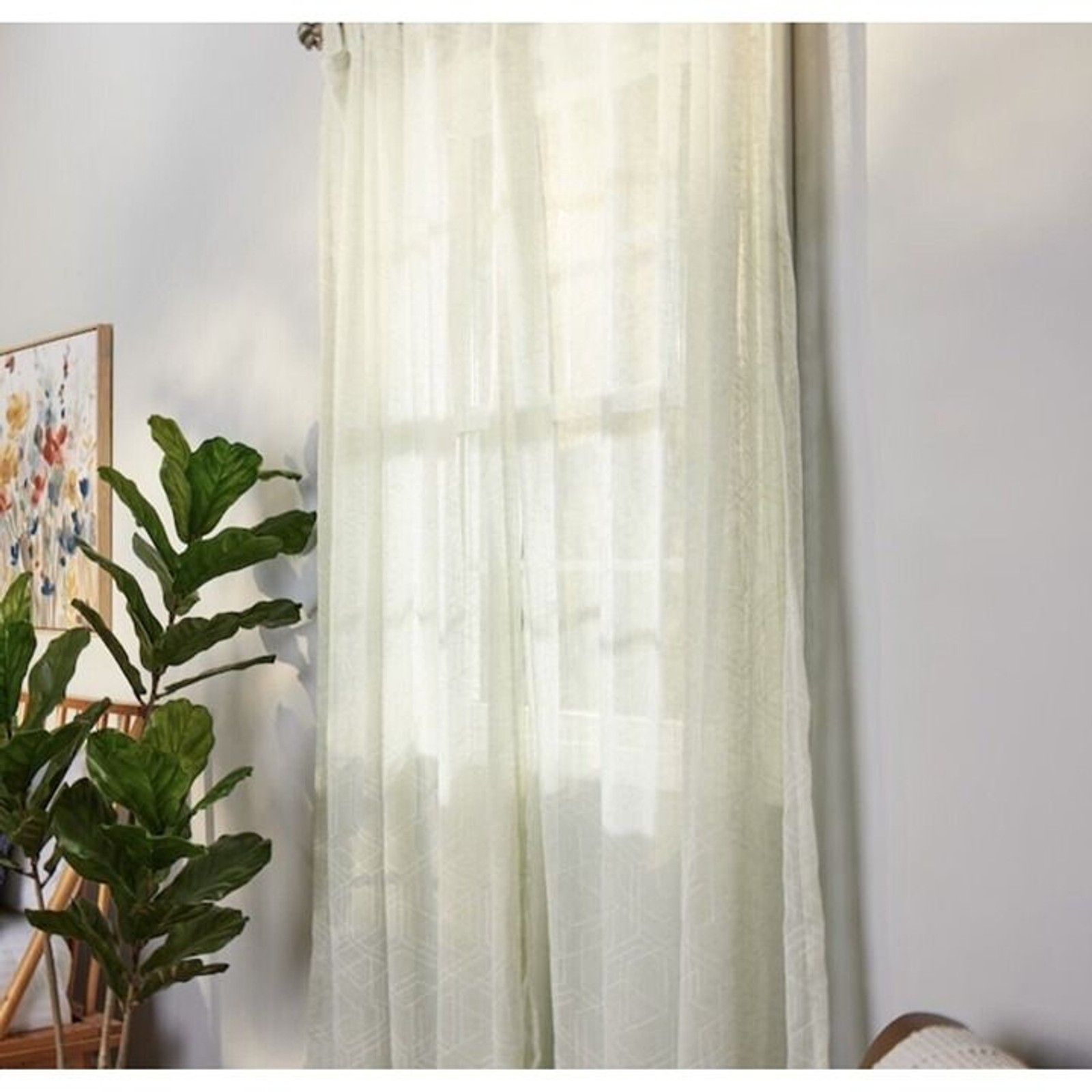 Origin 21 84-in Linen Light Filtering Single Curtain Panel – Seagreen