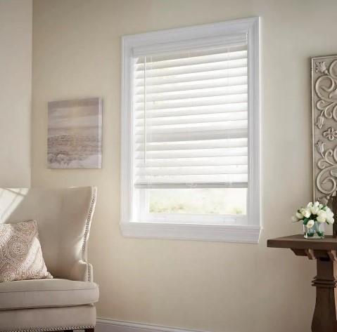 White Cordless Room Darkening 2.5″ Premium Faux Wood Blind 22.5″W x 48″L