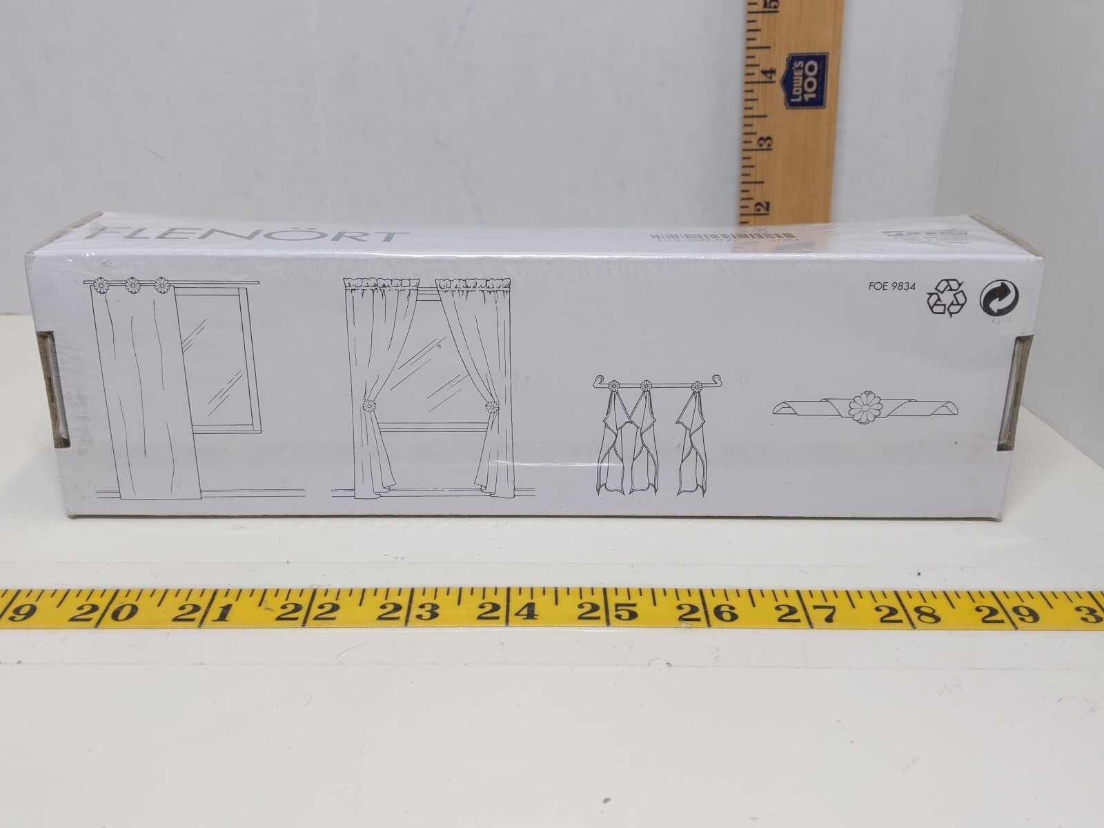 IKEA FLENORT Curtain Holdbacks Silver Flower Design Set of 4 New in Box