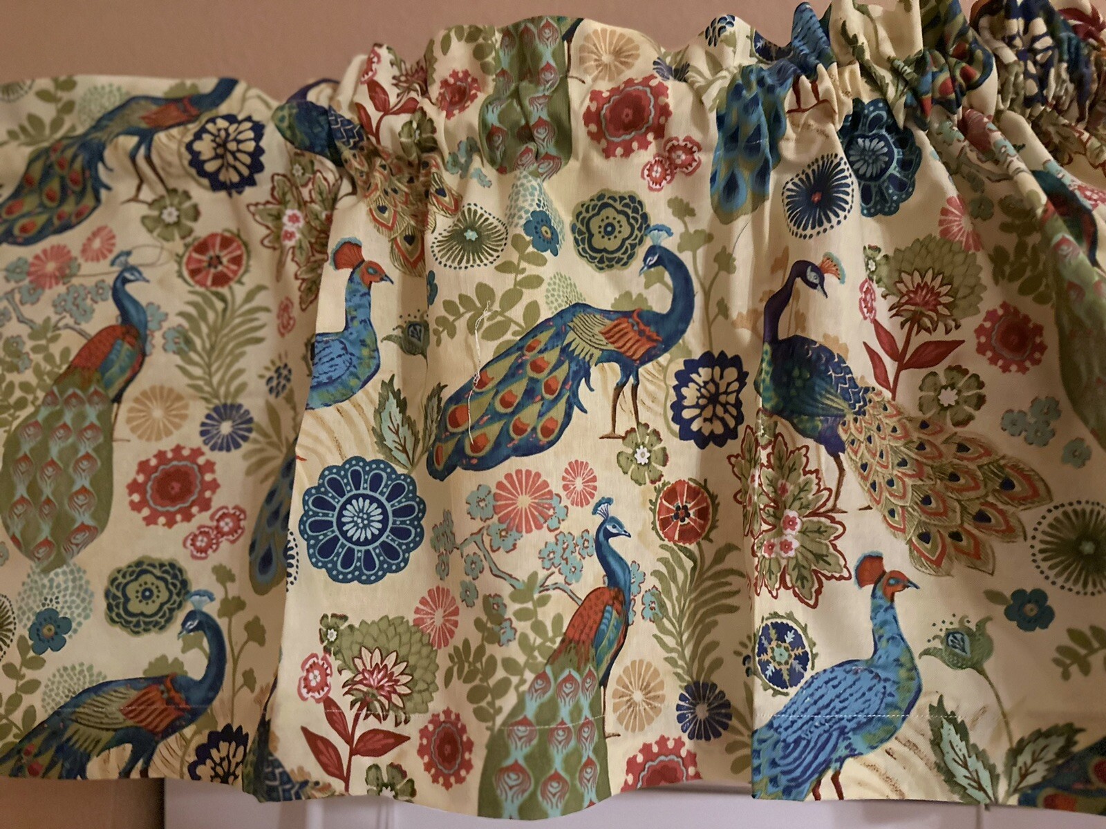 Peacock Bird Flower Multicolour Window Curtain Valance