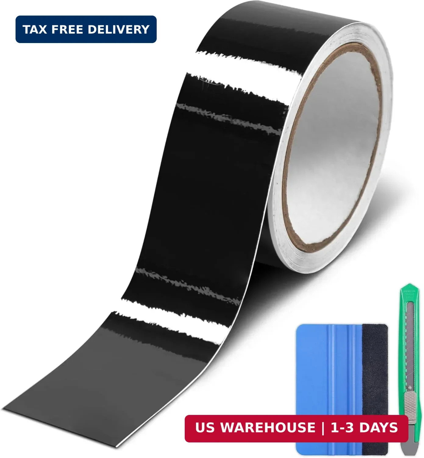 Lypumso Gloss Black Vinyl Wrap for Chrome Delete, 2 Inch x 30ft Automotive Grade