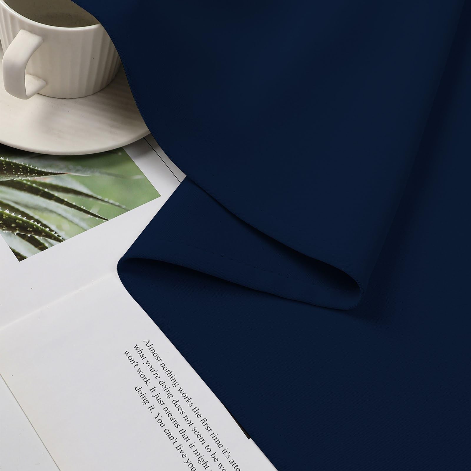 Navy Blue Blackout Curtains 84 inch Length 2 Panels Set, Room Darkening Drape…