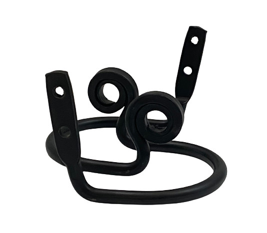 CURTAIN TIE BACKS – 2 Solid Wrought Iron Amish Hand Forged Scroll Holdback Hooks