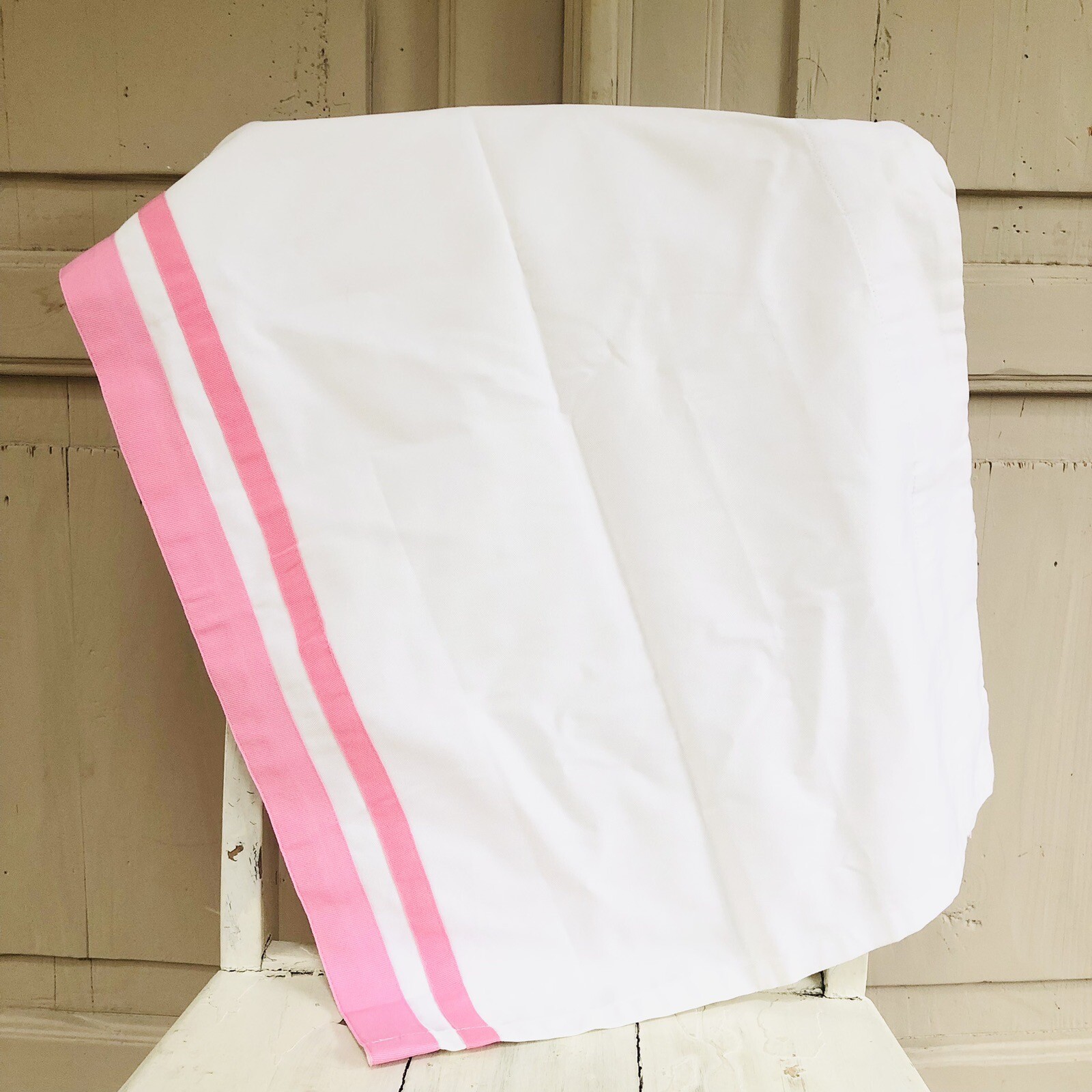 Pottery Barn Kids Harper Pink White Valance Curtains Girl Bedroom Summer 44 X 18