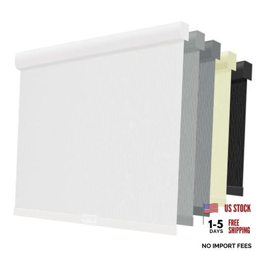 Cordless Blackout Roller Shades for Windows, Striped Free 20″W x 72″H White