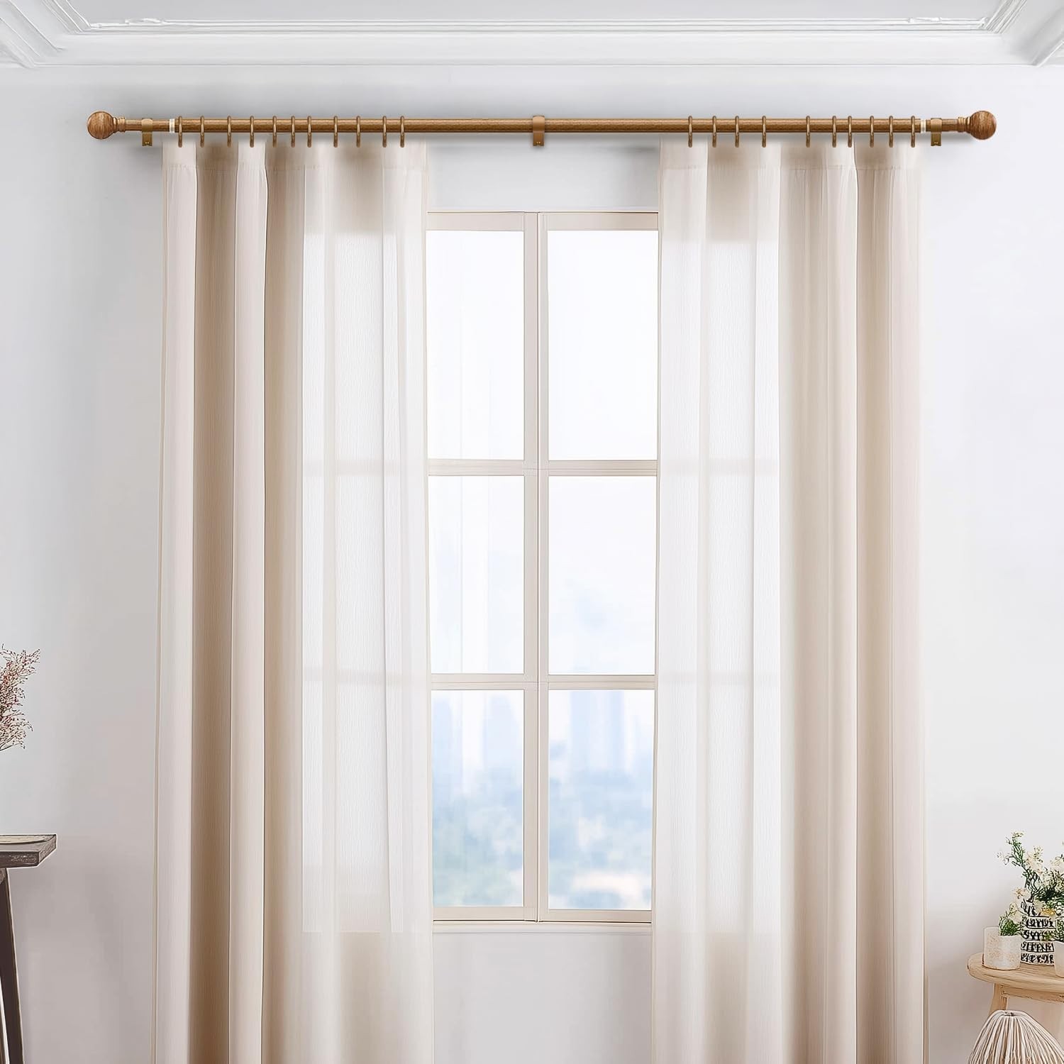 Bohemian Style Heavy Duty Curtain Rods – Adjustable from 72 to 144 Inches