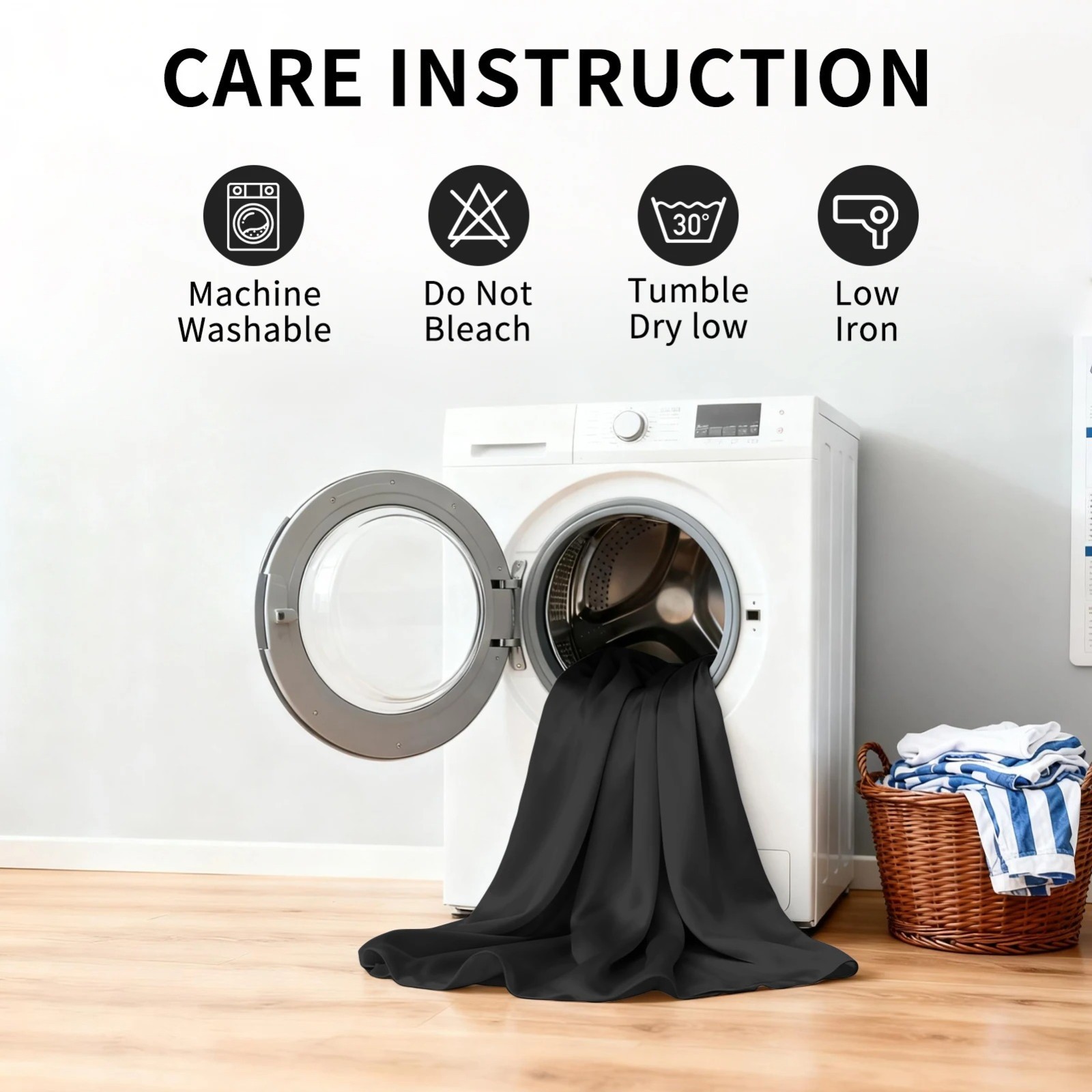 Pair of Blackout Curtains Eyelet Ring Top Ready Made Thick Thermal Curtain Set