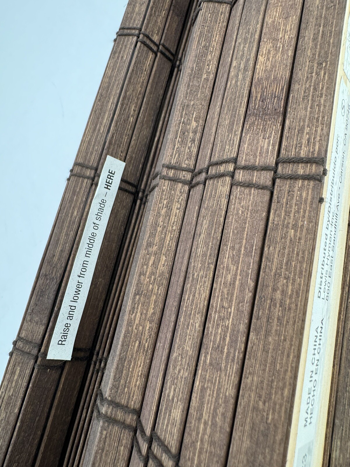Radiance Brooklyn Cordless Cocoa Brown Bamboo Roman Shade Textured 38 X 64″
