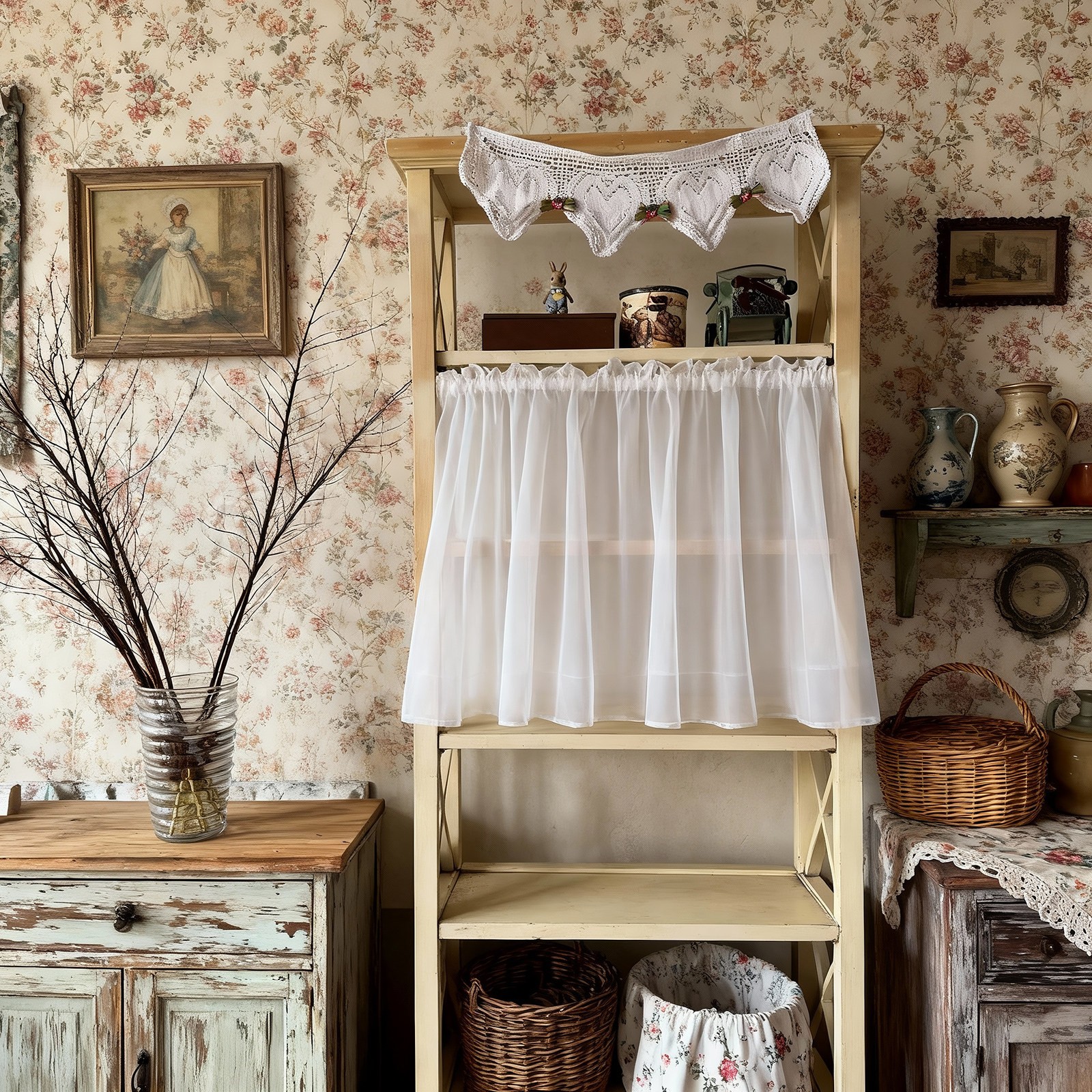 Kitchen Small Window Valance Half Curtain Cabinet Door Living Room Drape Decor