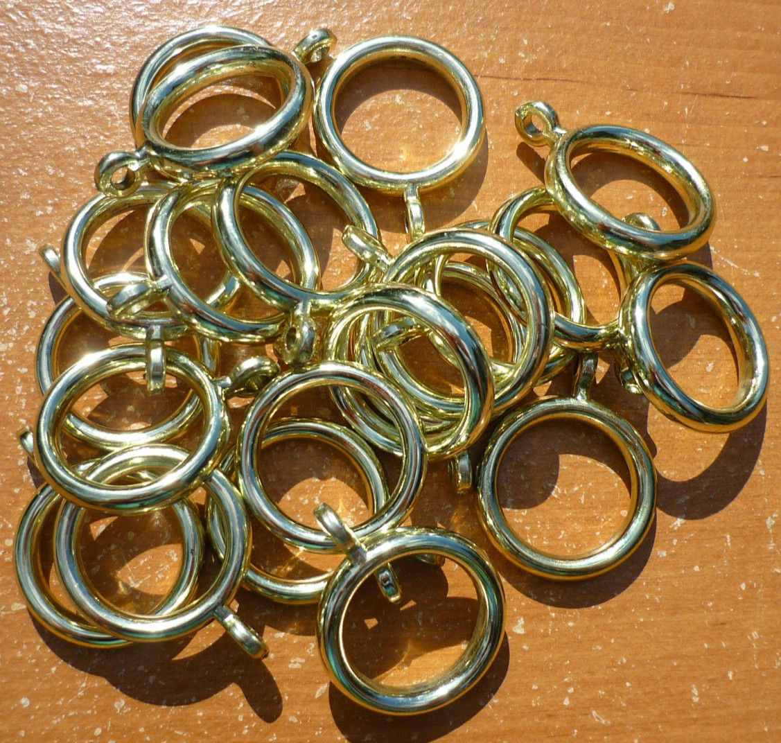 (20) Bright Brass Color 1-1/16″ Round Eyelet Curtain Rings *PLASTIC*