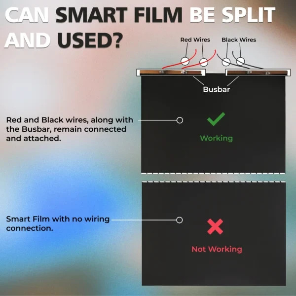 Black PDLC Smart Film Switchable Privacy Window Tint UV Heat Control Film