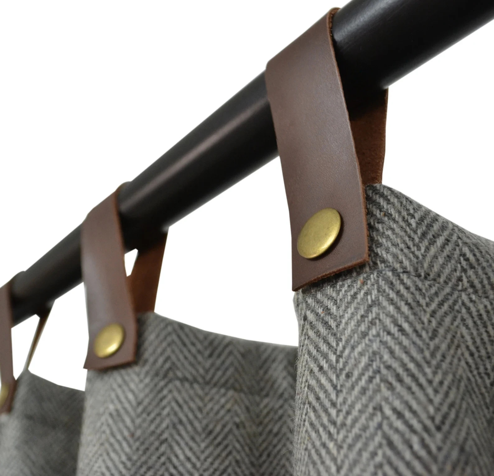 50″ × 96″ Navy Blue Herringbone Wool Curtain Panel | SPF 50+ UV Protection
